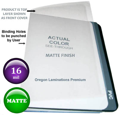 16 mil clear matte plastic report binding covers