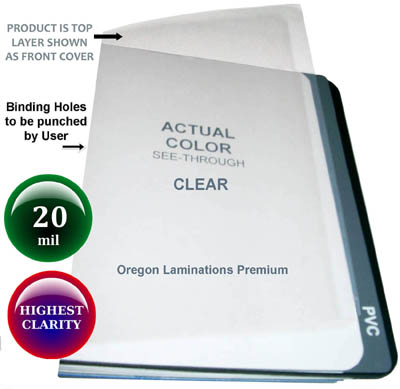 20 mil clear plastic report binding covers